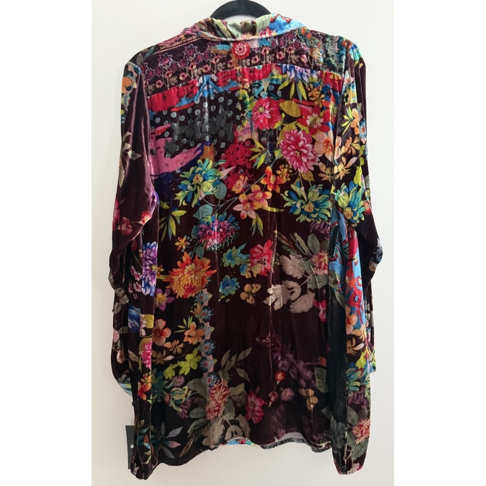 Johnny Was Grace Tessa Velvet Patchwork Boho Tunic Women's Size Large - Picture 2 of 13